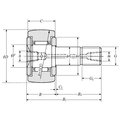 Ntn NTN KRT62V1, Crowned Cam Follower  62 Mm Od, 24 Mm Stud Dia, 495 Mm Stud Len KRT62V1